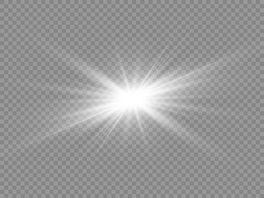 Vektör saydam ışık efekti. güneş ışığı özel lens flaş
