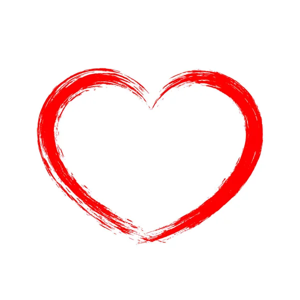 Forme du coeur vecteur. Cadre brosse rouge. Conception vectorielle . — Image vectorielle