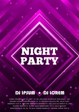 Gece parti el ilanı şablonu tasarımı. Vektör çizimi