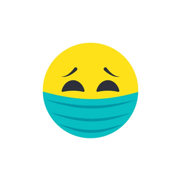 Emoji Con Máscara Bucal Ilustración Vectorial Eps10 — Archivo Imágenes Vectoriales