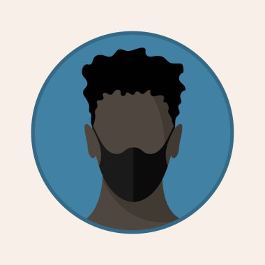 Grip maskeli bir adam. Düz simge. Vektör tasarımı EPS10