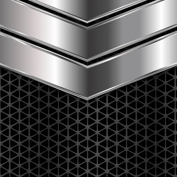 Fondo Textura Plata Metal Negro Patrón Geométrico Ilustración Abstracta Del — Archivo Imágenes Vectoriales