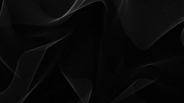 Zwart Witte Achtergrond Met Dynamische Golven Abstracte Vectorillustratie Eps10 — Stockvector