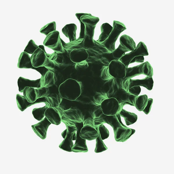 Corona Virus Isolated White Background Microscope Virus Close Rendering — Stock Photo, Image