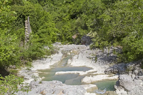 Górnym Biegu Rzeki Mirna Istria Znajdziesz Wiele Sielankowy Szczegółowe Widoki — Zdjęcie stockowe
