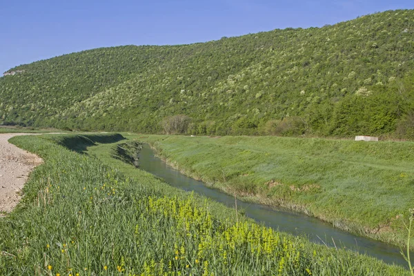 Μικρός Ποταμός Istrian Rasa Μαιάνδρων Για Πολλά Χιλιόμετρα Μέσα Από — Φωτογραφία Αρχείου