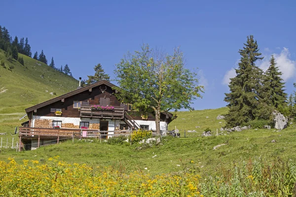 Die Idyllische Grabenbergalm Mit Der Kleinen Bergkapelle Liegt Tiroler Teil — Stockfoto