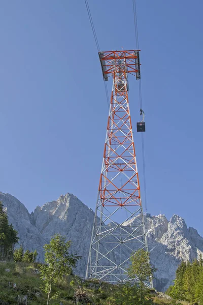 Mit Der Neu Gebauten Seilbahn Auf Die Zugspitze Dem Höchsten — Stockfoto