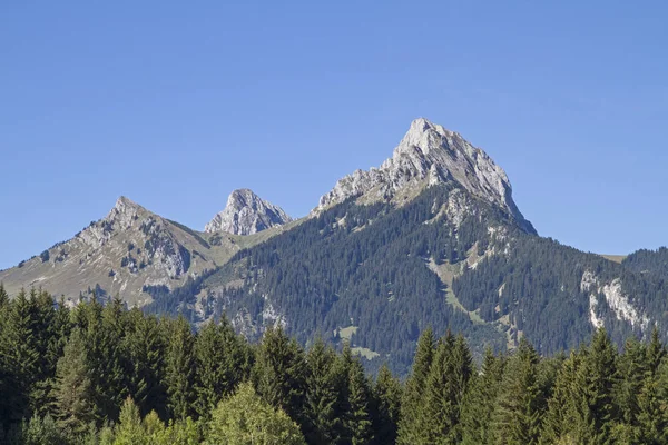 Gehrenspitze Que Pertence Montanhas Tannheim Domina Reutte Lech — Fotografia de Stock