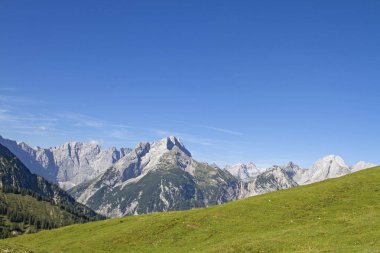 Plumsjoch gördüm Karwendel'de dağlarının görünümü