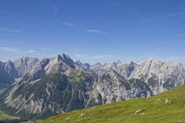 Uitzicht Bergen Van Karwendel Gezien Vanaf Plumsjoch — Stockfoto
