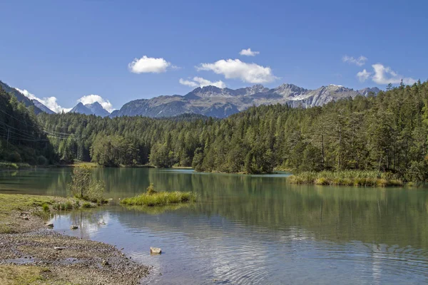 Weissensee Lago Montagna Nella Zona Confine Delle Alpi Lechtal Monti — Foto Stock