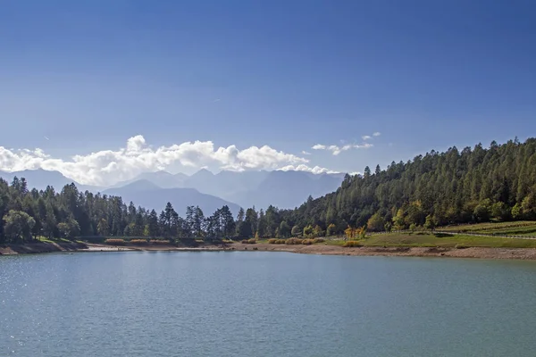 Lago Coredo Maior Reservatório Due Laghi Val Non Trentino — Fotografia de Stock