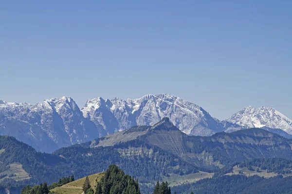 Pohled Vrcholu Zwoelferhorn Masivu Hochkoenig — Stock fotografie