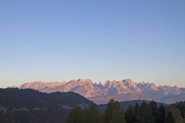 Uitzicht Vanaf Monte Bondone Naar Het Machtige Brenta Gebergte Vroege — Stockfoto