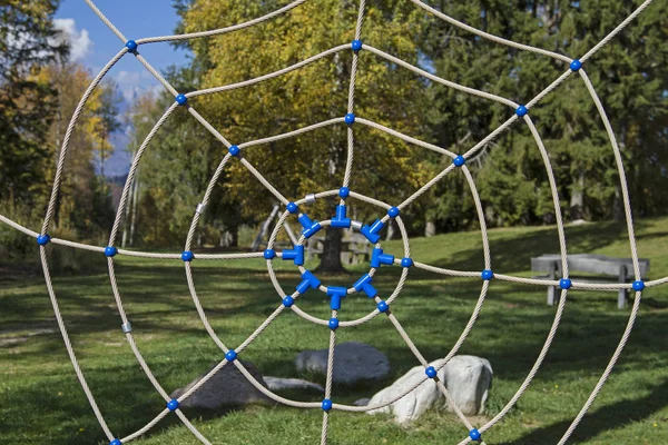 Attrezzatura Arrampicata Popolare Bambini Tutte Età Ragnatela Parco Giochi — Foto Stock