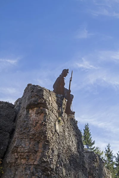 Silhouette Soldier Time Mountain War 1914 1918 Seen — Stock Photo, Image