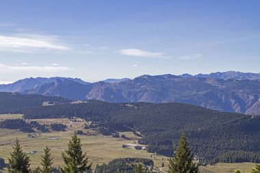 Vezzena Yaylası peyzaj meadows tarafından karakterize ormanlar, birçok dağ kulübeleri ve pastoral küçük göller