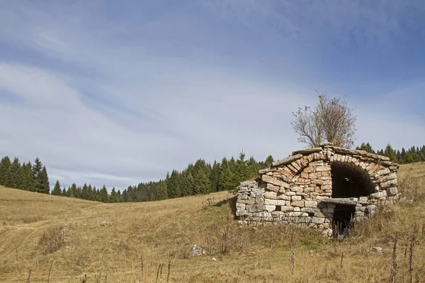 Non Loin Point Élevé Coepass Inconnu Solitaire Trouve Cette Cabane — Photo