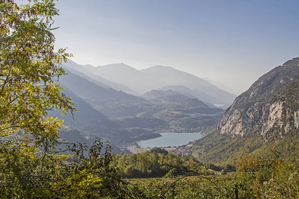 Lago San Massenzas Idyll Förstördes Till Stor Del Byggnader Inom — Stockfoto