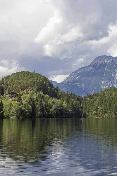 Lac Piburg Lac Montagne Idyllique Dans Oeztal Été Élevé Monument — Photo