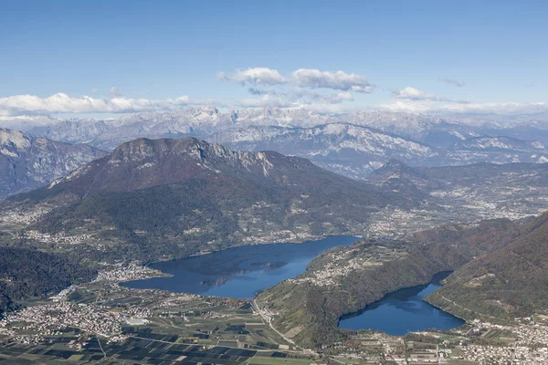 Vrcholu Pizzo Levico Můžete Vychutnat Nádherný Výhled Valsugana Caldonazzo Jezero — Stock fotografie