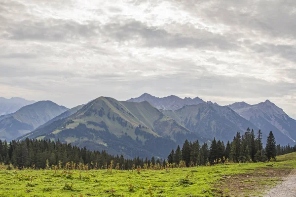 who reach the popular hiking destination Raazalpe through the Rotlechtal can enjoy this magnificent view of the eastern Lechtal Alps around the Grubigstein