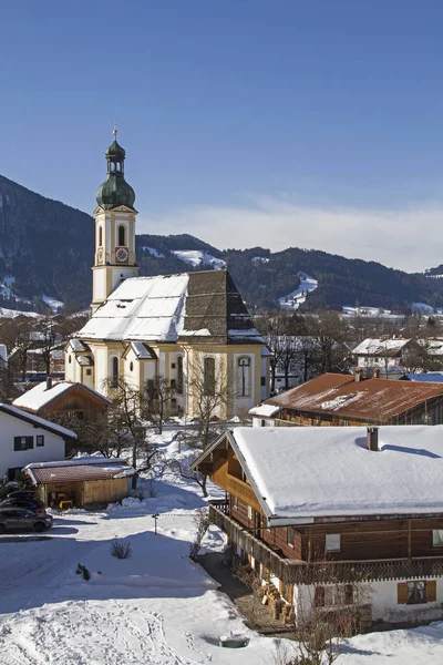 Lenggries en invierno — Foto de Stock