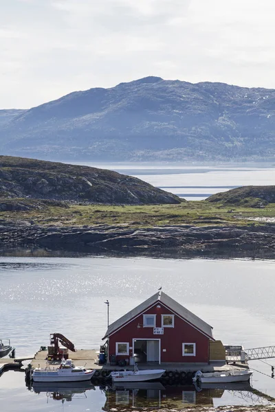 Boathouse in the fjord — Stock Photo, Image