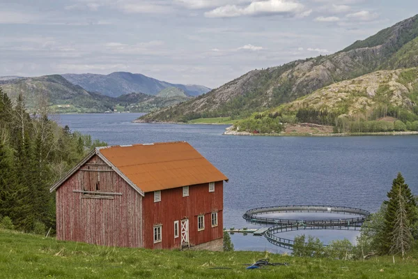 Fish farm in the Eiterfjorden — Stock Photo, Image