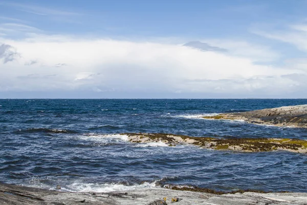 Stormy Day Rocky Atlantic Coast Island Tustna Central Norway — Stock Photo, Image