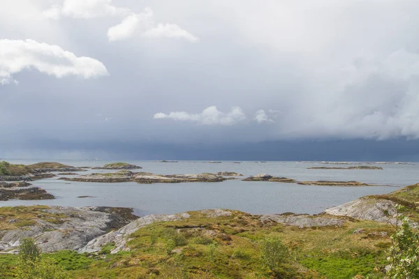 Paisaje Carretera Atlántica Que Corre Largo Costa Oeste Noruega Una — Foto de Stock