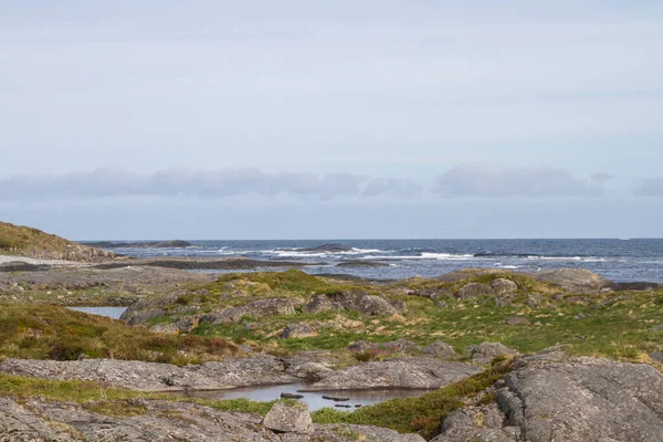 Ландшафт Атлантичній Дорозі Який Проходить Уздовж Норвезького Західного Узбережжя Одним — стокове фото