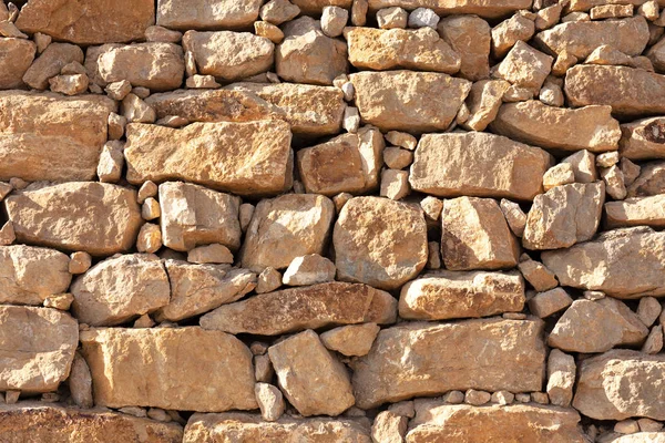 Wall Yellow Irregular Stone Blocks Various Sizes — Stock Photo, Image
