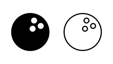 Bowling ikonu seti. Bowling topu ve iğne simgesi. Bowling lobutları