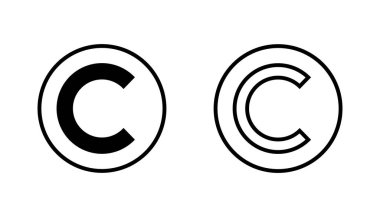 Telif hakkı simgesi seti. telif hakkı sembolleri
