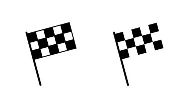 Yarış bayrağı simgesi hazır. Yarış bayrağı simgesi. Damalı yarış bayrağı simgesi