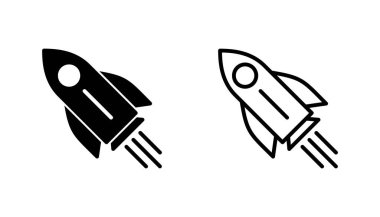 Roket ikonu hazır. Başlangıç simgesi vektörü. 