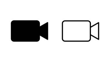 Video simgesi seti. Video kamera ikon vektörü. Film tabelası. Sinema