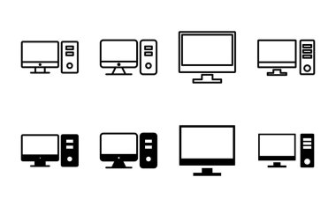 Bilgisayar simgesi ayarlandı. bilgisayar izleyici simgesi vektörü.