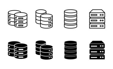 Veritabanı simgesi seti. veritabanı vektörü simgesi