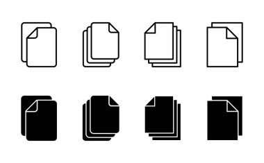 Belge simgesi ayarlandı. Kağıt ikonu. Dosya Simgesi