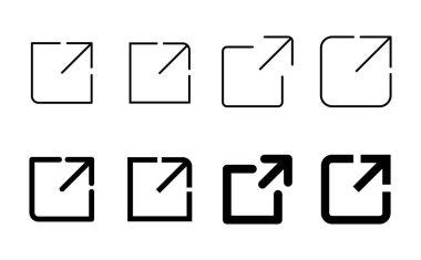 Dış bağlantı simgesi seti. bağlantı simgesi vektörü. hiper bağlantı sembolü
