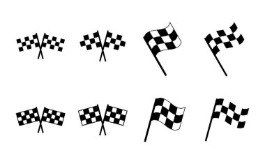 Yarış bayrağı simgesi hazır. Yarış bayrağı simgesi. Damalı yarış bayrağı simgesi