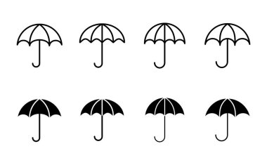 Şemsiye simgesi seti. şemsiye işareti simgesi