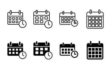Takvim simgesi ayarlandı. Takvim sembolü. takvim vektör simgesi