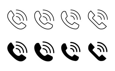 Simge seti. Telefon simgesi vektörü. Telefon simgesi vektörü. Bizimle irtibata geç 