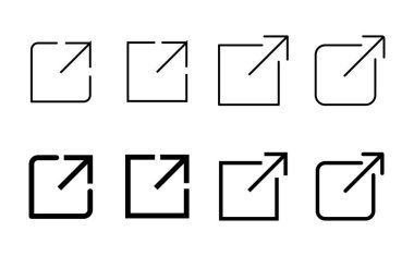 Dış bağlantı simgesi seti. bağlantı simgesi vektörü. hiper bağlantı sembolü
