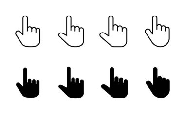 El simgesi hazır. el vektör simgesi, avuç içi, tıklama
