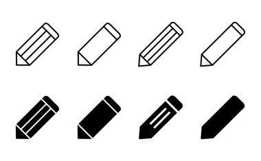 Kalem simgesi seti. kalem sembolü. Simge vektörünü düzenle